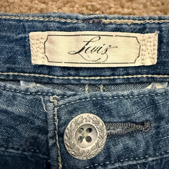 Levi's Red Tab Women's Jean Skirt Button Front‎ Denim Mini Skirt Accent Buttons - Picture 4 of 7